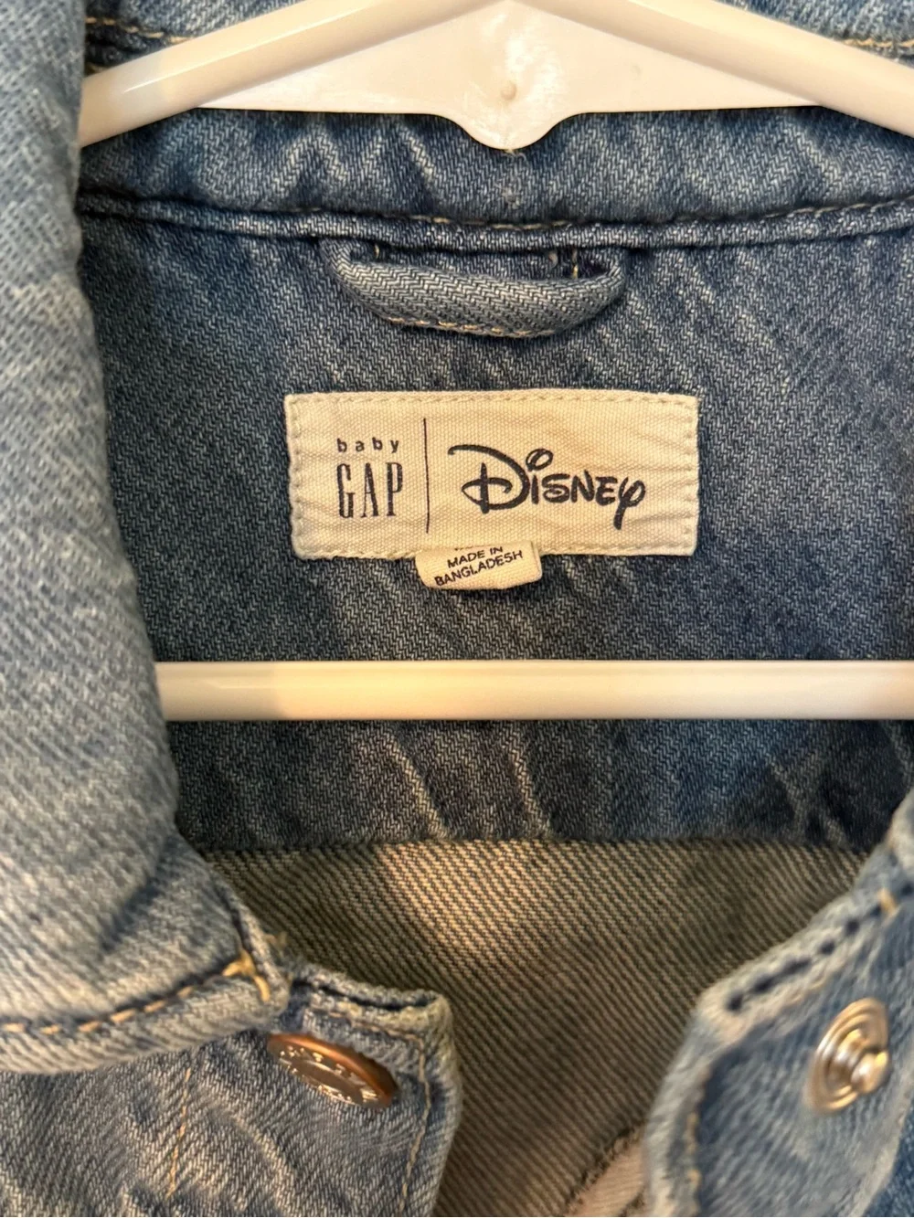 GAP Kids Disney Light Blue Denim Jacket with Embroidered Minnie Detail